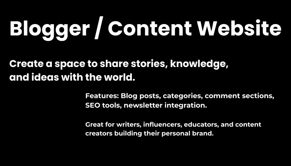 Blogger Content Website