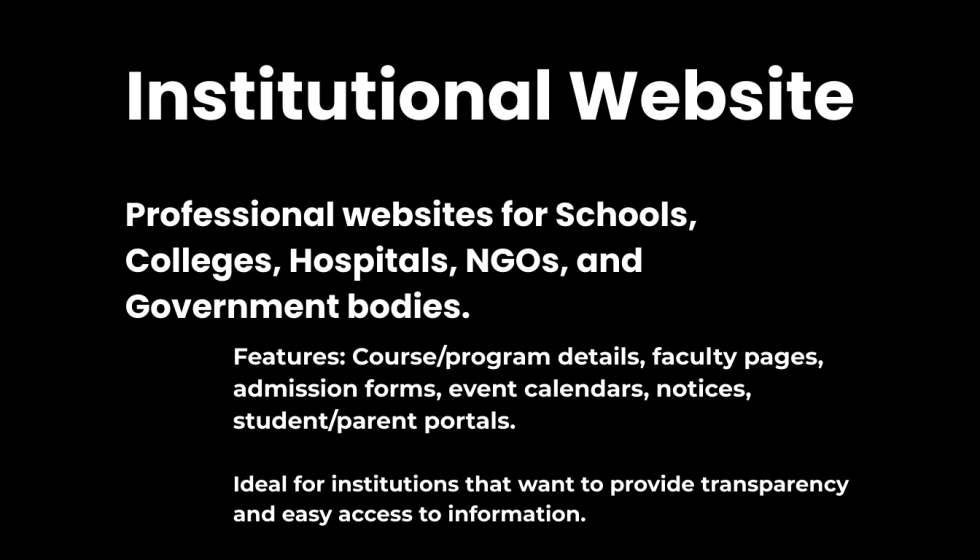 Institutional Website Slide
