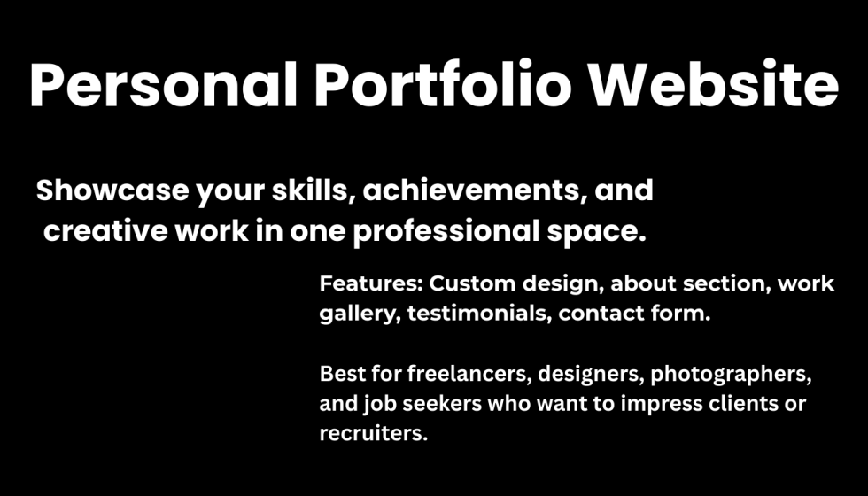 Personal Portfolio Website Slide